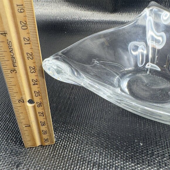 Daum France Clear Glass Crystal Free Form French Glass Dish Bowl Vintage Signed - Picture 3 of 16